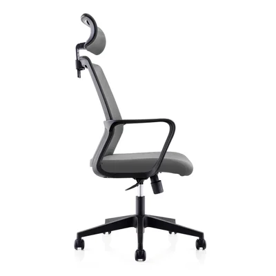 Директорски стол RFG Smart HB, дамаска и меш, Tilt механизъм, до 120 kg, тъмносива седалка, сива облегалка