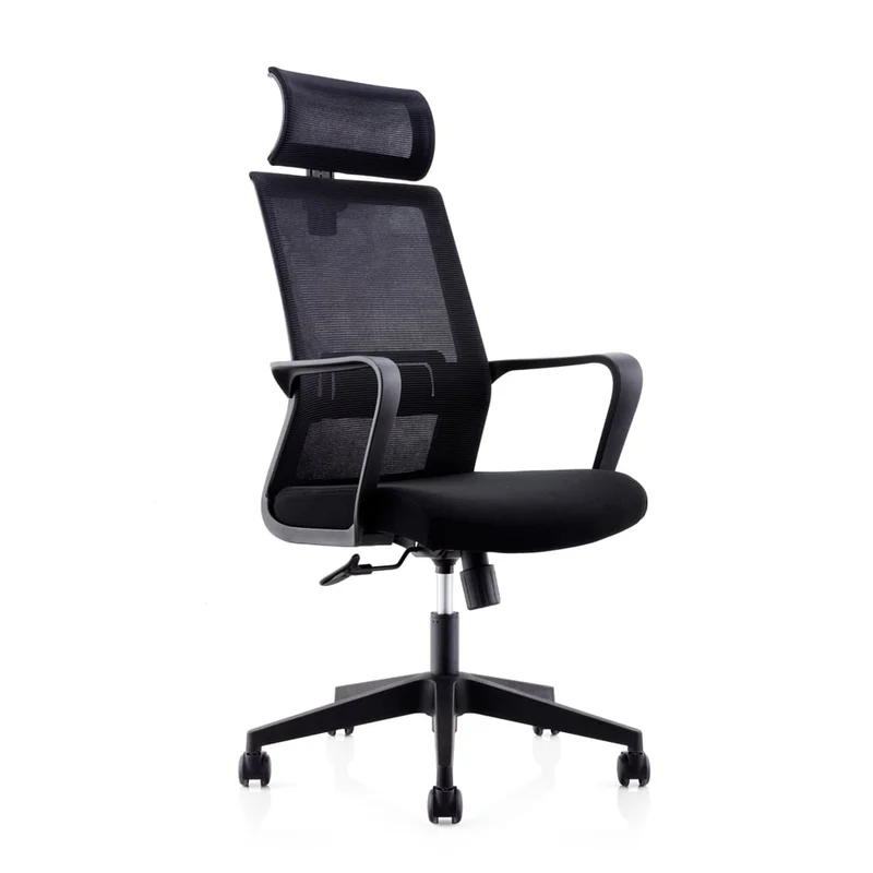 Директорски стол RFG Smart HB, дамаска и меш, Tilt механизъм, до 120 kg, черна седалка, черна облегалка