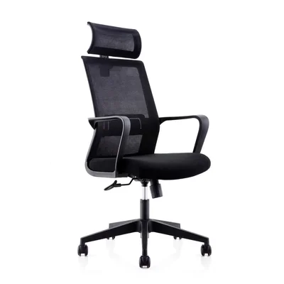 Директорски стол RFG Smart HB, дамаска и меш, Tilt механизъм, до 120 kg, черна седалка, черна облегалка