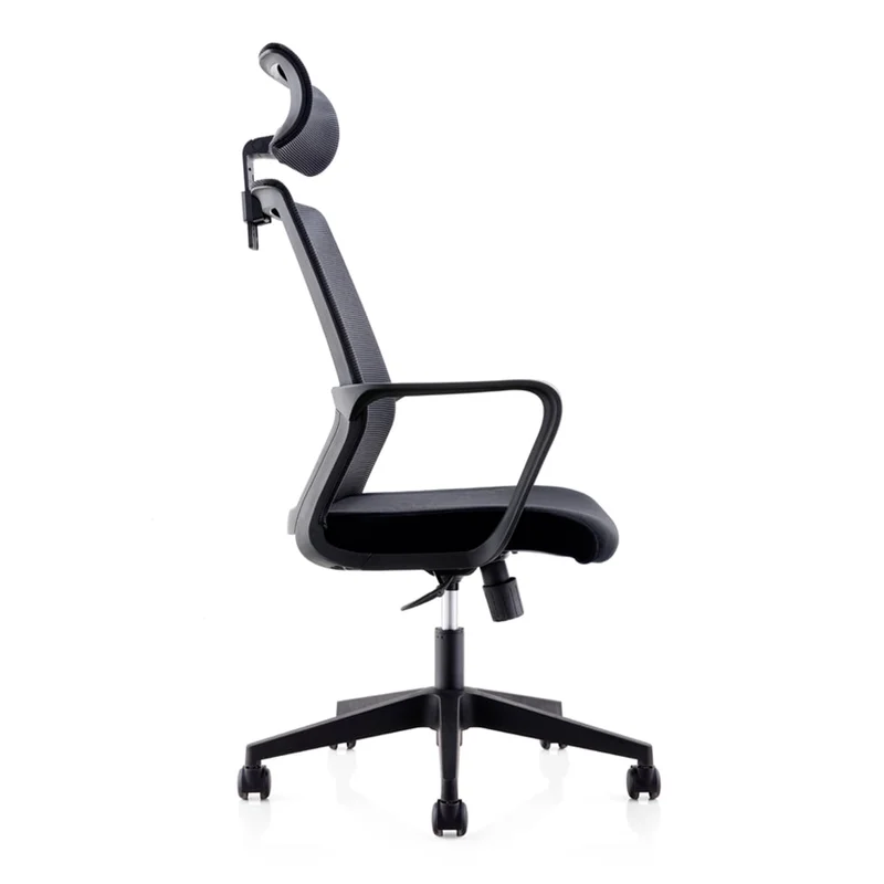 Директорски стол RFG Smart HB, дамаска и меш, Tilt механизъм, до 120 kg, черна седалка, черна облегалка