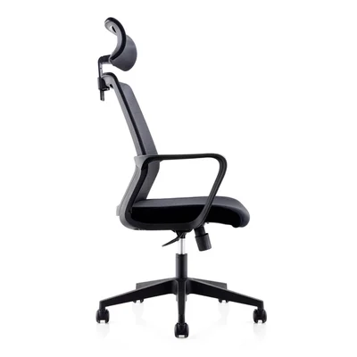 Директорски стол RFG Smart HB, дамаска и меш, Tilt механизъм, до 120 kg, черна седалка, черна облегалка
