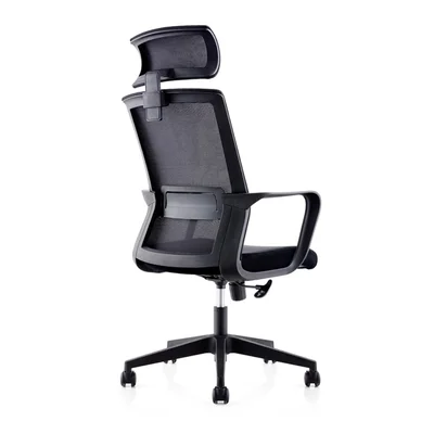 Директорски стол RFG Smart HB, дамаска и меш, Tilt механизъм, до 120 kg, черна седалка, черна облегалка