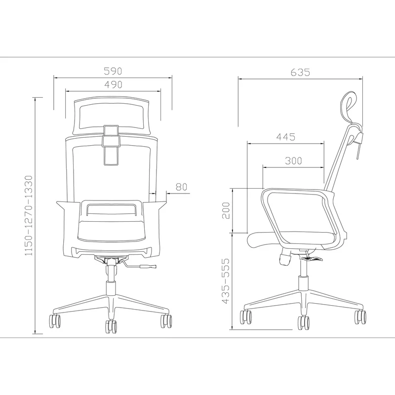 Директорски стол RFG Smart HB, дамаска и меш, Tilt механизъм, до 120 kg, черна седалка, оранжева облегалка