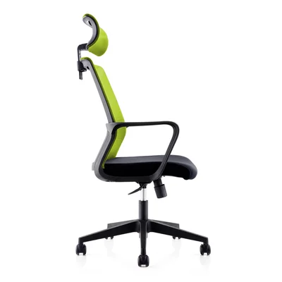 Директорски стол RFG Smart HB, дамаска и меш, Tilt механизъм, до 120 kg, черна седалка, зелена облегалка