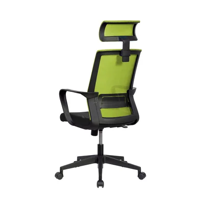 Директорски стол RFG Smart HB, дамаска и меш, Tilt механизъм, до 120 kg, черна седалка, зелена облегалка