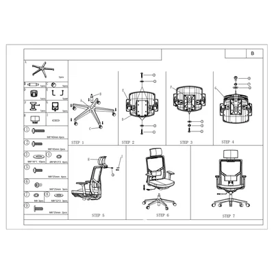 Ергономичен стол RFG Snow HB, дамаска и меш, Multi-function механизъм, до 120 kg, черна седалка, черна облегалка