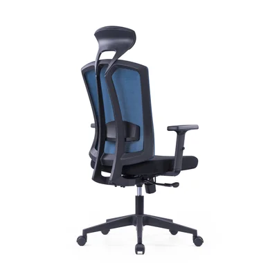 Директорски стол RFG Brixxen HB, дамаска и меш, Tilt механизъм, до 120 kg, черна седалка, тъмносиня облегалка