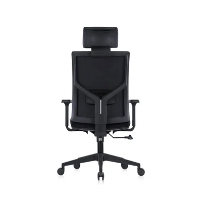 Ергономичен стол RFG Snow Black HB, дамаска и меш, Multi-function механизъм, до 120 kg, черна седалка, черна облегалка