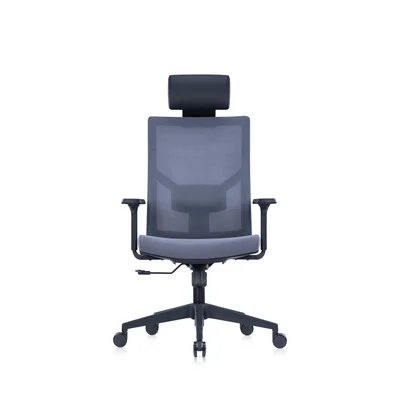 Ергономичен стол RFG Snow Black HB, дамаска и меш, Multi-function механизъм, до 120 kg, светлосива седалка, светлосива облегалка