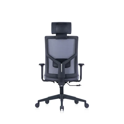 Ергономичен стол RFG Snow Black HB, дамаска и меш, Multi-function механизъм, до 120 kg, светлосива седалка, светлосива облегалка