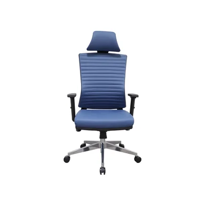 Директорски стол RFG Solo 64 HB, екокожа, Synchronous механизъм, до 120 kg, син, сглобена мостра