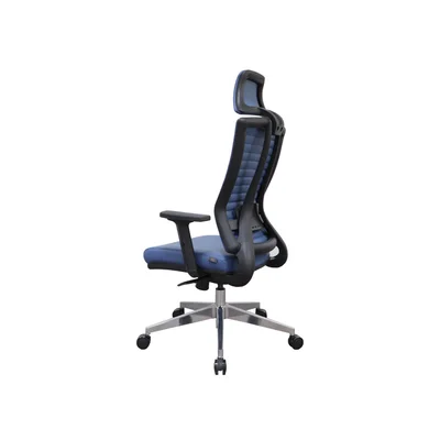Директорски стол RFG Solo 64 HB, екокожа, Synchronous механизъм, до 120 kg, син, сглобена мостра