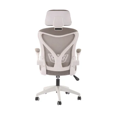 Директорски стол RFG Jolly White HB, дамаска и меш, Tilt механизъм, полипропиленова основа, до 120 kg, сив