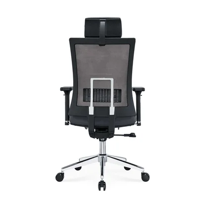 Ергономичен стол RFG Luxe Chrome HB, дамаска и меш, Multi-function механизъм, до 120 kg, сив