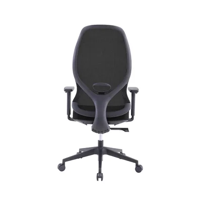 Ергономичен стол RFG STAR HB, дамаска и меш, Synchronous механизъм, до 150 kg, черна седалка, сива облегалка