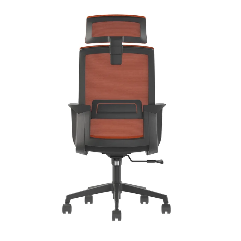 Директорски стол RFG Smart HB, дамаска и меш, Tilt механизъм, до 120 kg, черна седалка, тъмночервена облегалка