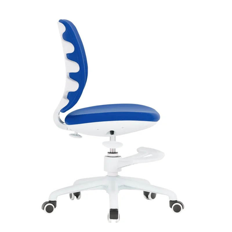 Детски стол RFG Candy Foot White, дамаска, синя седалка, синя облегалка