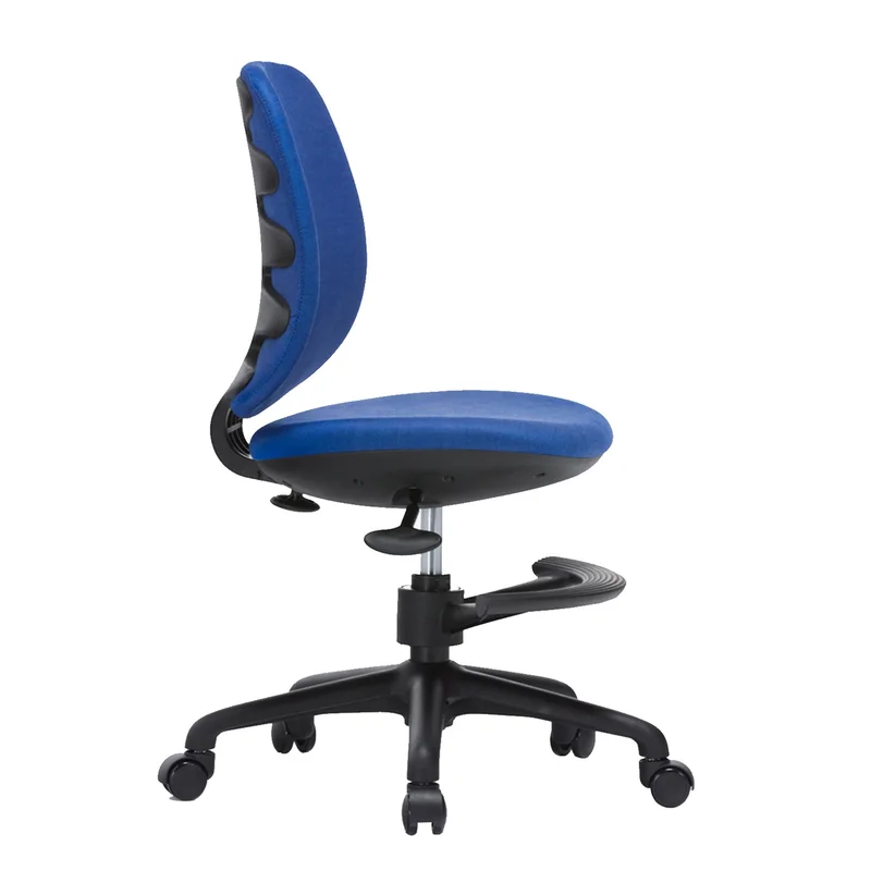 Детски стол RFG Candy Foot Black, дамаска, синя седалка, синя облегалка