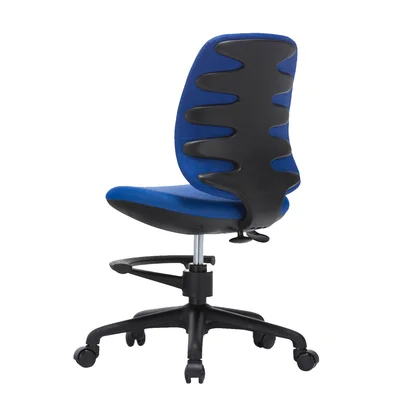 Детски стол RFG Candy Foot Black, дамаска, синя седалка, синя облегалка