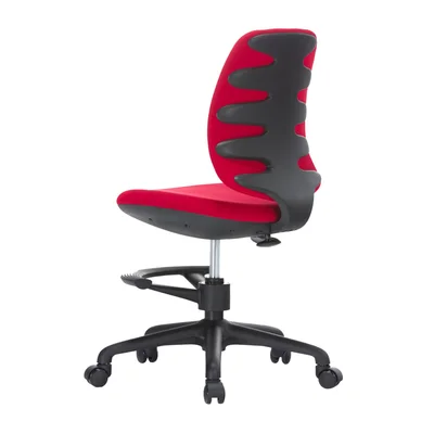 Детски стол RFG Candy Foot Black, дамаска, червена седалка, червена облегалка