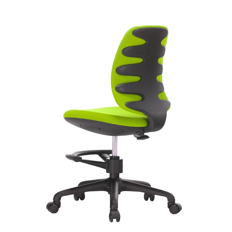 Детски стол RFG Candy Foot Black, дамаска, зелена седалка, зелена облегалка