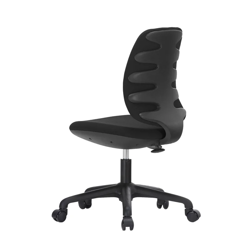 Детски стол RFG Lucky Black, дамаска, черна седалка, черна облегалка