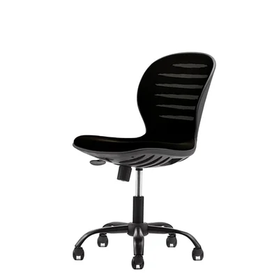 Детски стол RFG Flexy Black, дамаска и меш, черна седалка, черна облегалка