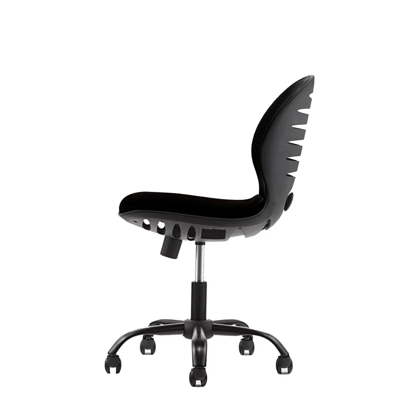 Детски стол RFG Flexy Black, дамаска и меш, черна седалка, черна облегалка
