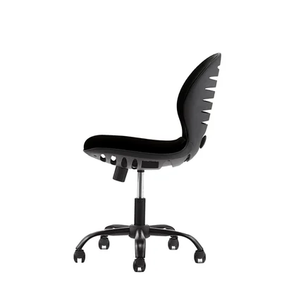 Детски стол RFG Flexy Black, дамаска и меш, черна седалка, черна облегалка