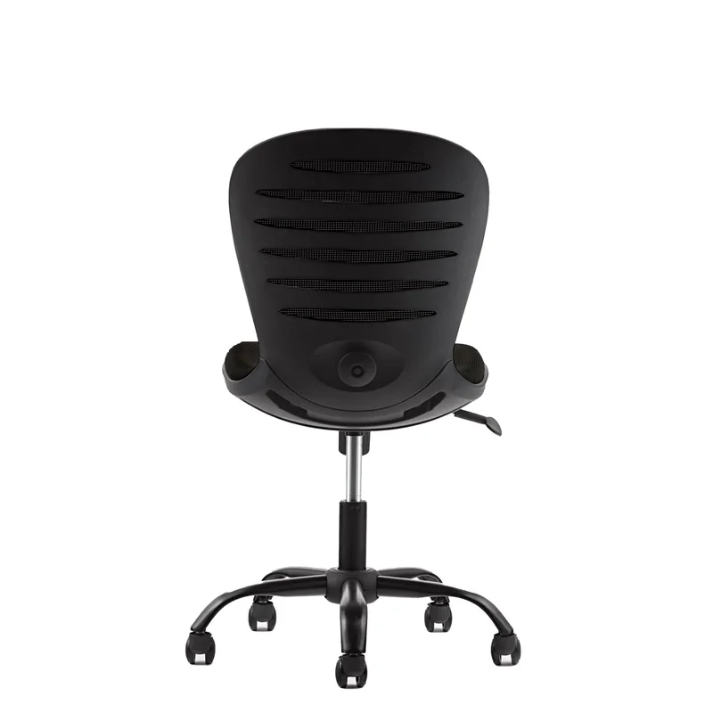 Детски стол RFG Flexy Black, дамаска и меш, черна седалка, черна облегалка
