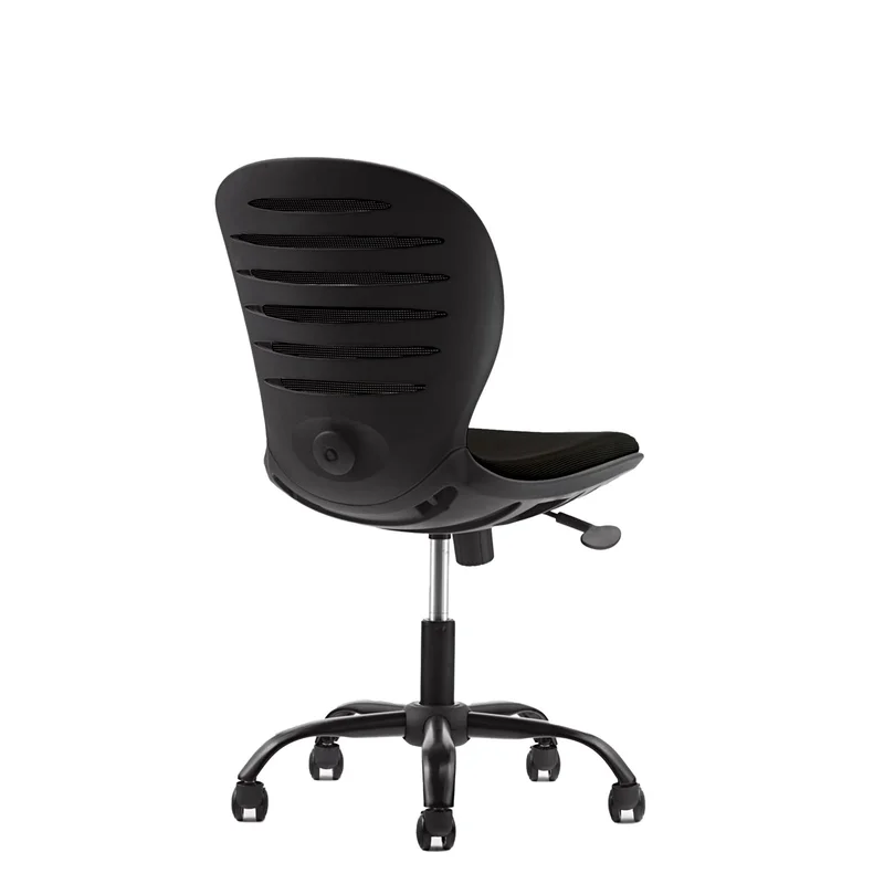 Детски стол RFG Flexy Black, дамаска и меш, черна седалка, черна облегалка