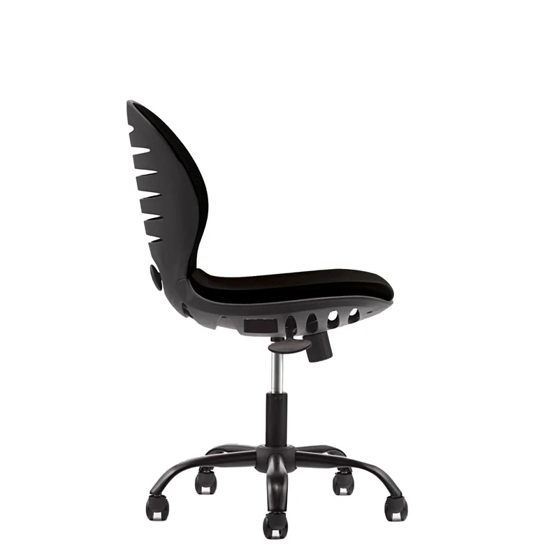 Детски стол RFG Flexy Black, дамаска и меш, черна седалка, черна облегалка