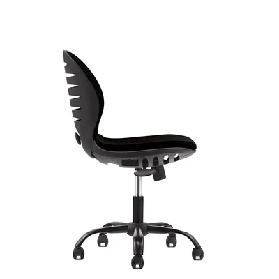 Детски стол RFG Flexy Black, дамаска и меш, черна седалка, черна облегалка