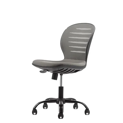 Детски стол RFG Flexy Black, дамаска и меш, сива седалка, сива облегалка
