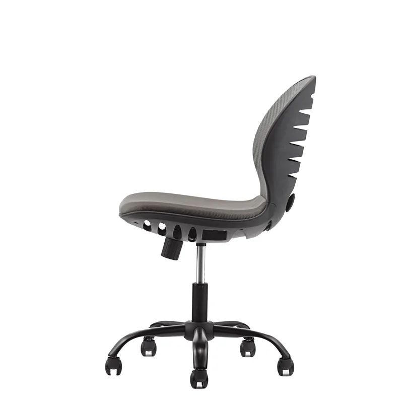Детски стол RFG Flexy Black, дамаска и меш, сива седалка, сива облегалка