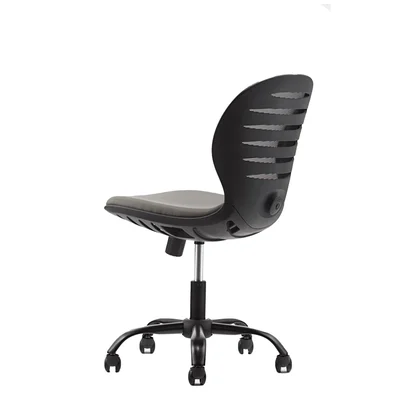 Детски стол RFG Flexy Black, дамаска и меш, сива седалка, сива облегалка