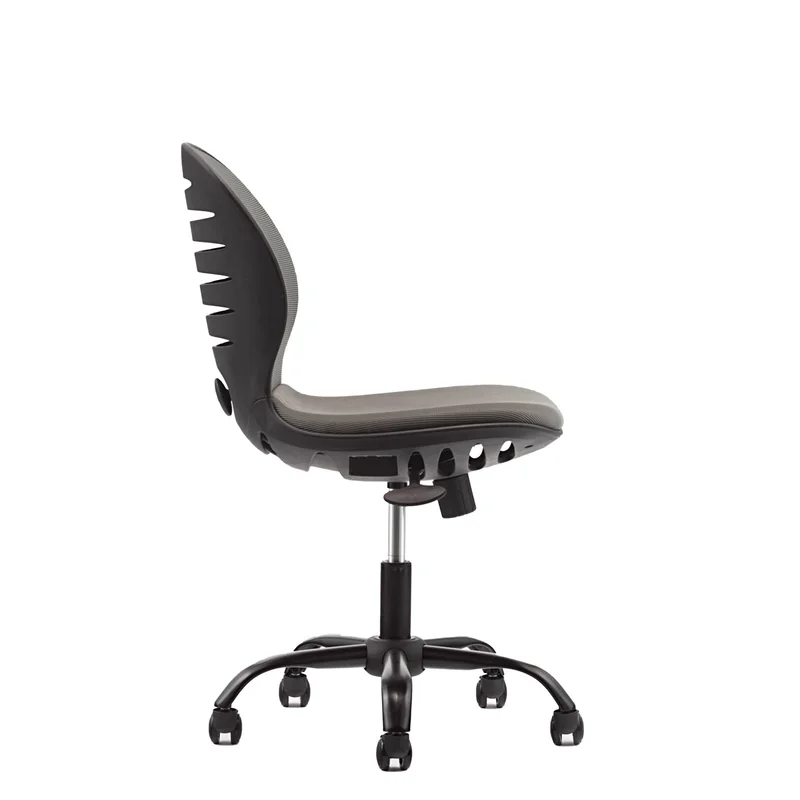 Детски стол RFG Flexy Black, дамаска и меш, сива седалка, сива облегалка
