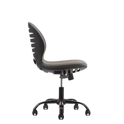 Детски стол RFG Flexy Black, дамаска и меш, сива седалка, сива облегалка