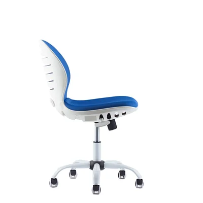 Детски стол RFG Flexy White, дамаска и меш, синя седалка, синя облегалка