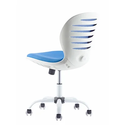 Детски стол RFG Flexy White, дамаска и меш, синя седалка, синя облегалка