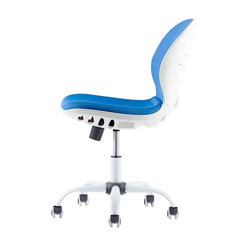 Детски стол RFG Flexy White, дамаска и меш, синя седалка, синя облегалка