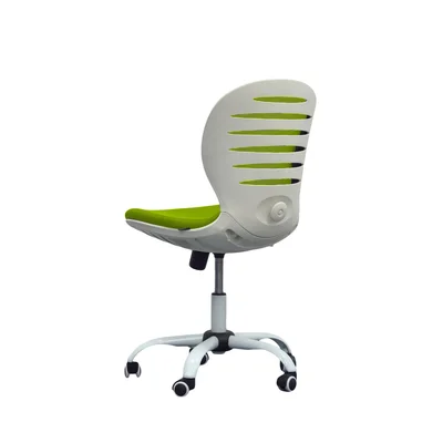 Детски стол RFG Flexy White, дамаска и меш, зелена седалка, зелена облегалка