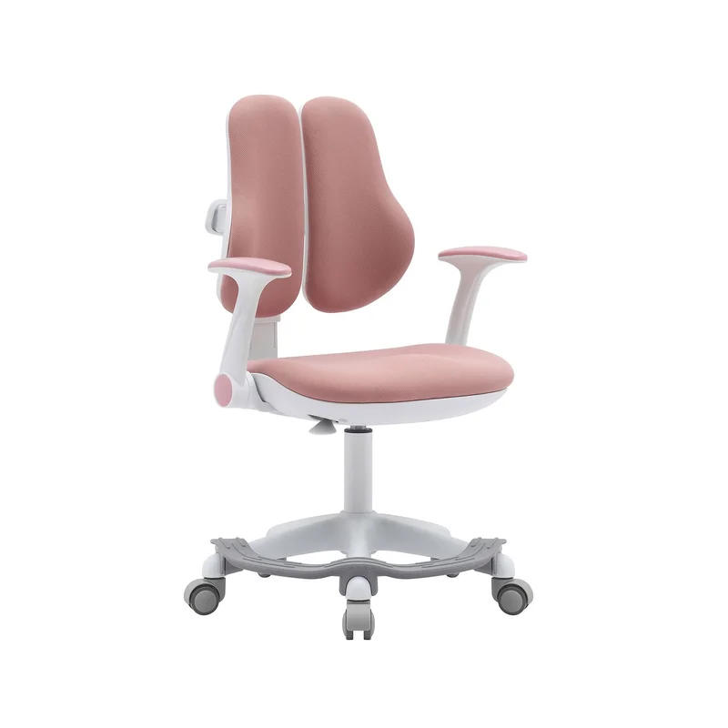 Детски стол RFG Ergo Cute White, текстил, до 100 kg, розов