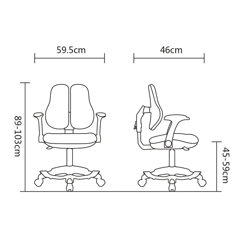 Детски стол RFG Ergo Cute White, текстил, до 100 kg, розов
