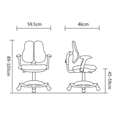 Детски стол RFG Ergo Cute White, текстил, до 100 kg, розов