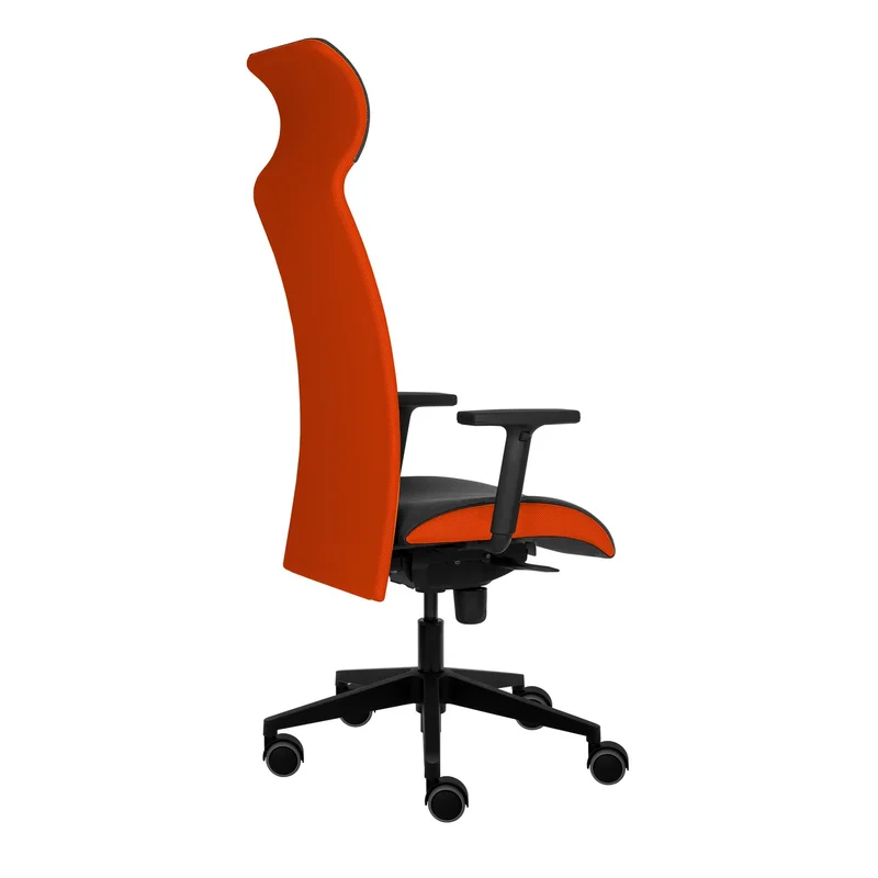 Ергономичен стол Tronhill Solium Executive, дамаска и меш, Synchronous механизъм, до 120 kg, червен