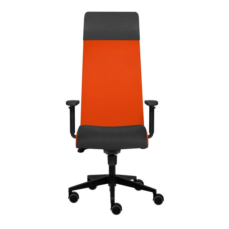 Ергономичен стол Tronhill Solium Executive, дамаска и меш, Synchronous механизъм, до 120 kg, червен