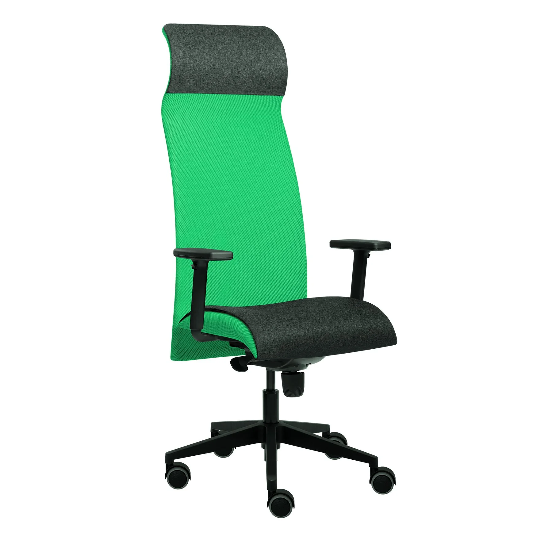 Ергономичен стол Tronhill Solium Executive, дамаска и меш, Synchronous механизъм, до 120 kg, зелен