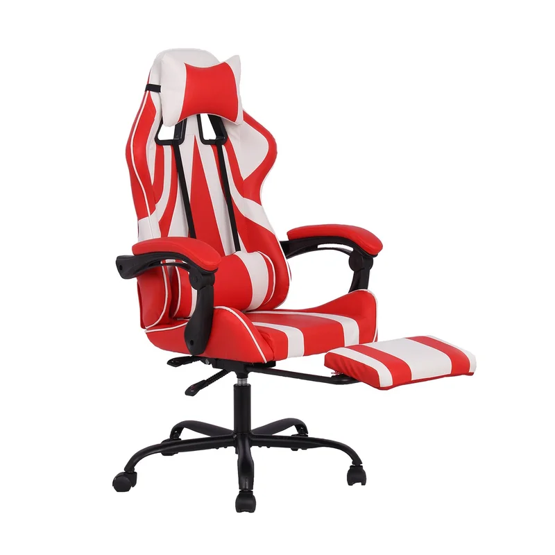 Геймърски стол RFG Max Game, екокожа, Multi-function механизъм, метална основа, до 150 kg, червен и бял