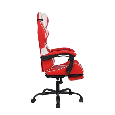 Геймърски стол RFG Max Game, екокожа, Multi-function механизъм, метална основа, до 150 kg, червен и бял